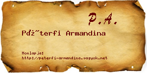 Péterfi Armandina névjegykártya